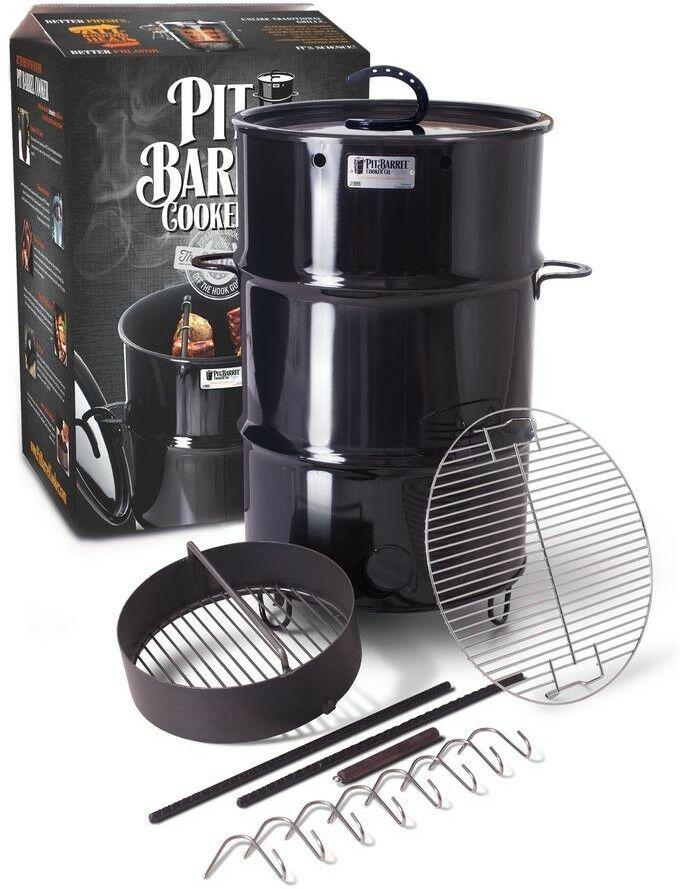 Steel Drum Vertical Smoker Pit Barrel Charcoal Basket Meat Hooks Rod Grill Grate