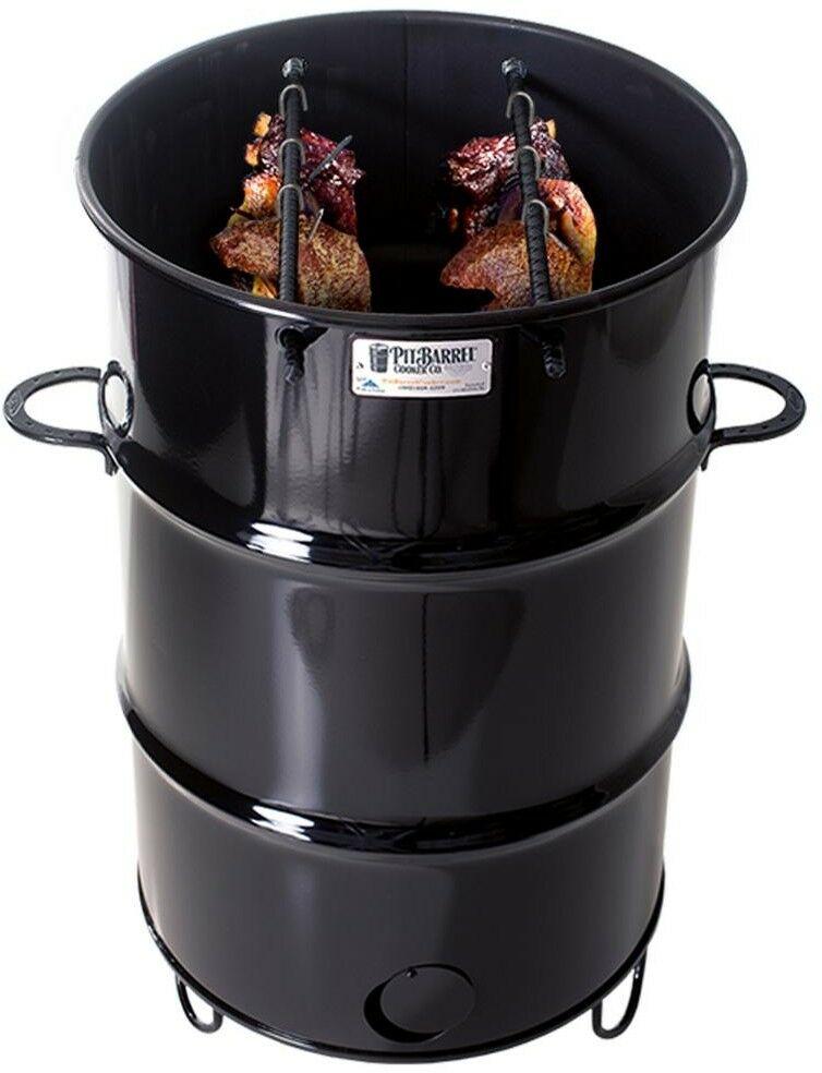 Steel Drum Vertical Smoker Pit Barrel Charcoal Basket Meat Hooks Rod Grill Grate