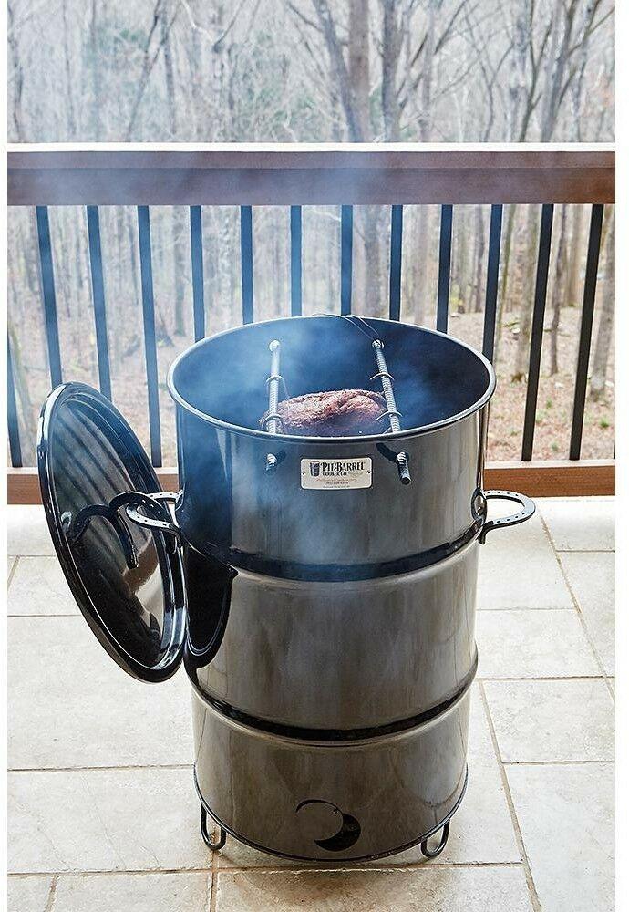 Steel Drum Vertical Smoker Pit Barrel Charcoal Basket Meat Hooks Rod Grill Grate