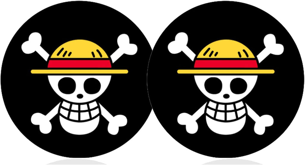 Car Cup Holder Coaster for Anime One Piece Skull Skeleton Silicone 2.75" Car Coaster Onepiece Car Cup Holder Insert Coasters by FLYEEGO