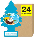 LITTLE TREES Air Fresheners Car Air Freshener. Hanging Tree Provides Long Lasting Scent for Auto or Home. Caribbean Colada, 24 Air Fresheners