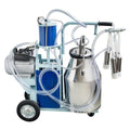 Enshey Electric MilMachine 25L 550W Argricultural Portable  Steel Farm Ewe MilMilker 1440rmp/min Single Bucket Piston Tank Container Barrel Set Kit for Cows Cattle or Sheep