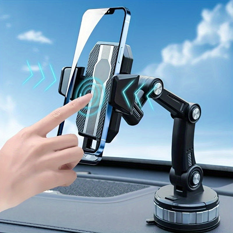 Multifunctional Mobile Phone Holder 360 Retractable Rotary Adjustment Universal Car Phone Bracket Fixed Shockproof Mobile Stand Big Support LarTruck Interior Washable Strong Sticky Gel Pad