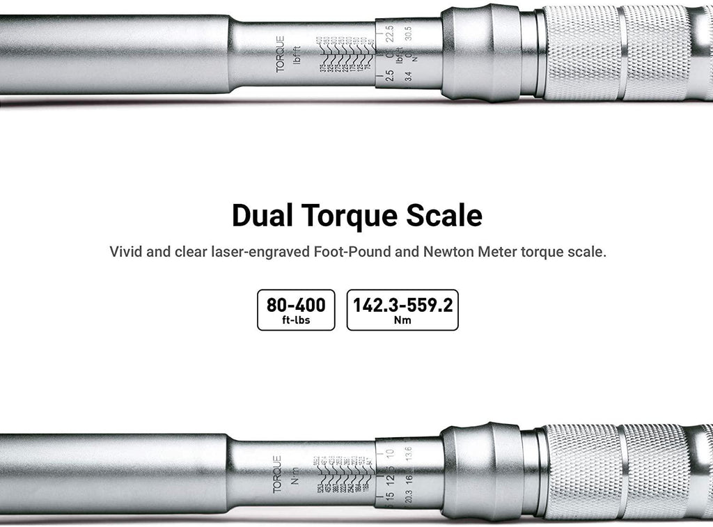 Capri Tools 3/4-in 80-400 Foot Pound Torque Wrench, Industrial Series, CP31203-400FL