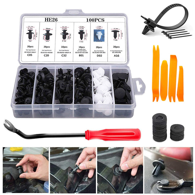 Premium Car Plastic Fastener Clips: Perfect For Auto Bumper, Door Trim, Panel Fender &amp; More!