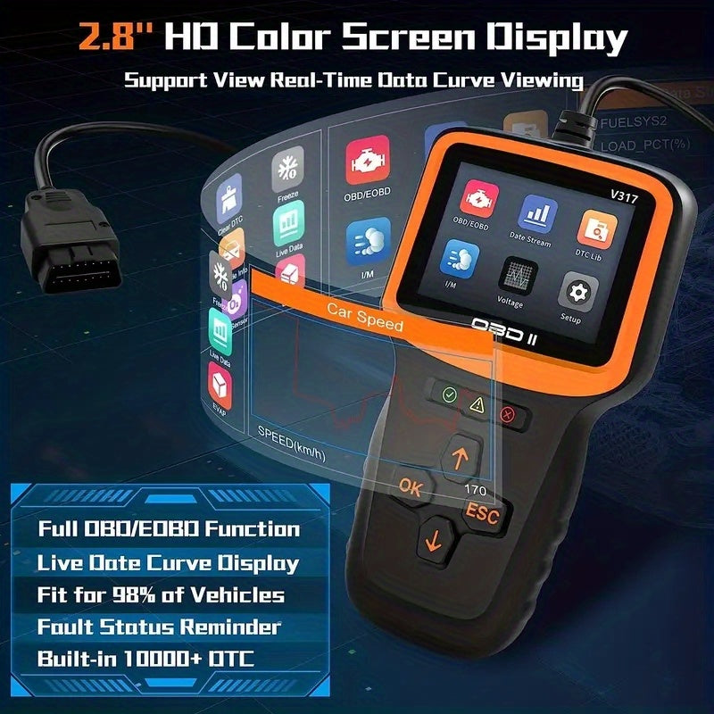 OBD2 Scanner Professional Auto Engine System Diagnostic Tool Lifetime Automotive DTC Lookup Code Reader Car Diagnostic Tool