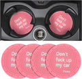 8sanlione Car Cup Coaster, 4Pcs 2.75 Inch Auto Cup Holder Insert Coasters, Non-Slip Waterproof Embedded Drink Mat, Automotive Interior Accessories for Men and Women (D Pink/4PCS)
