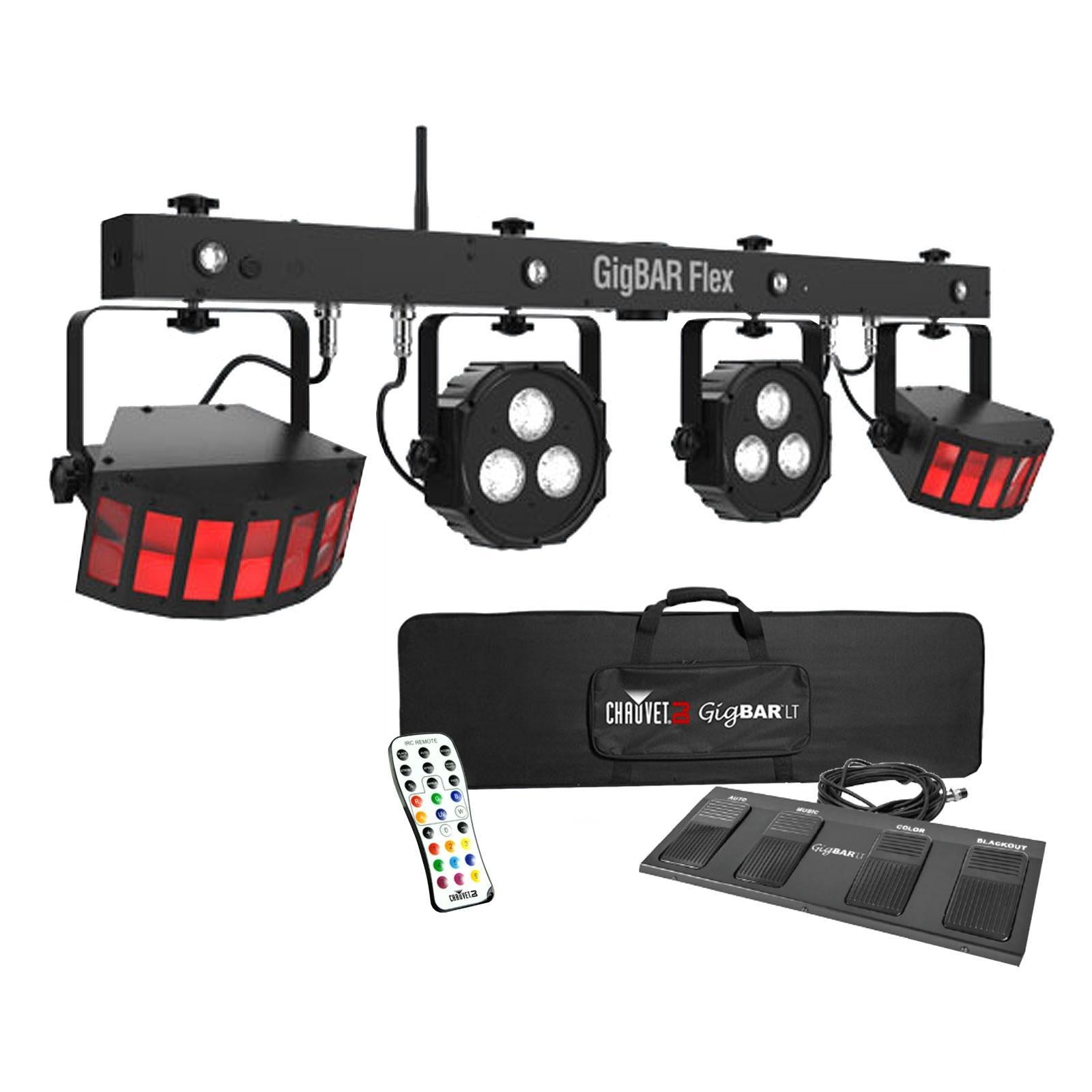 Chauvet DJ GigBar Flex Pack-n-Go Effect Lighting System with Fog Machine & Tripod Stand Package