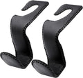 EldHus Headrest Hooks for Purses and Bags, 2 Pack Seat Hooks for Grocery Bag Handbag, Metal Car Purse Holder Covered by Leather