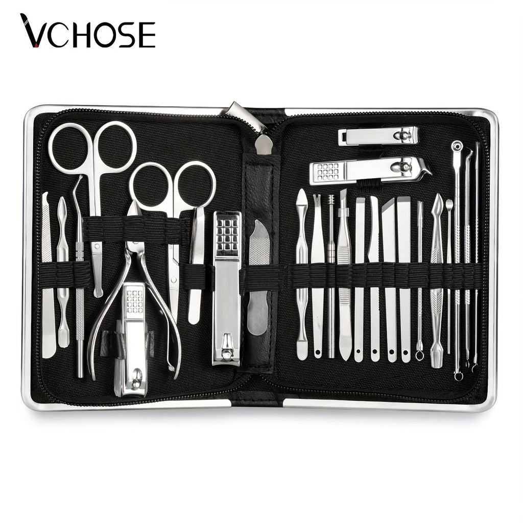 Nail Clipper Set 11/26pcs Set Manicure Set  Anti Splash Fingernail Cutter  Steel Nail Scissor Cuticle Tools