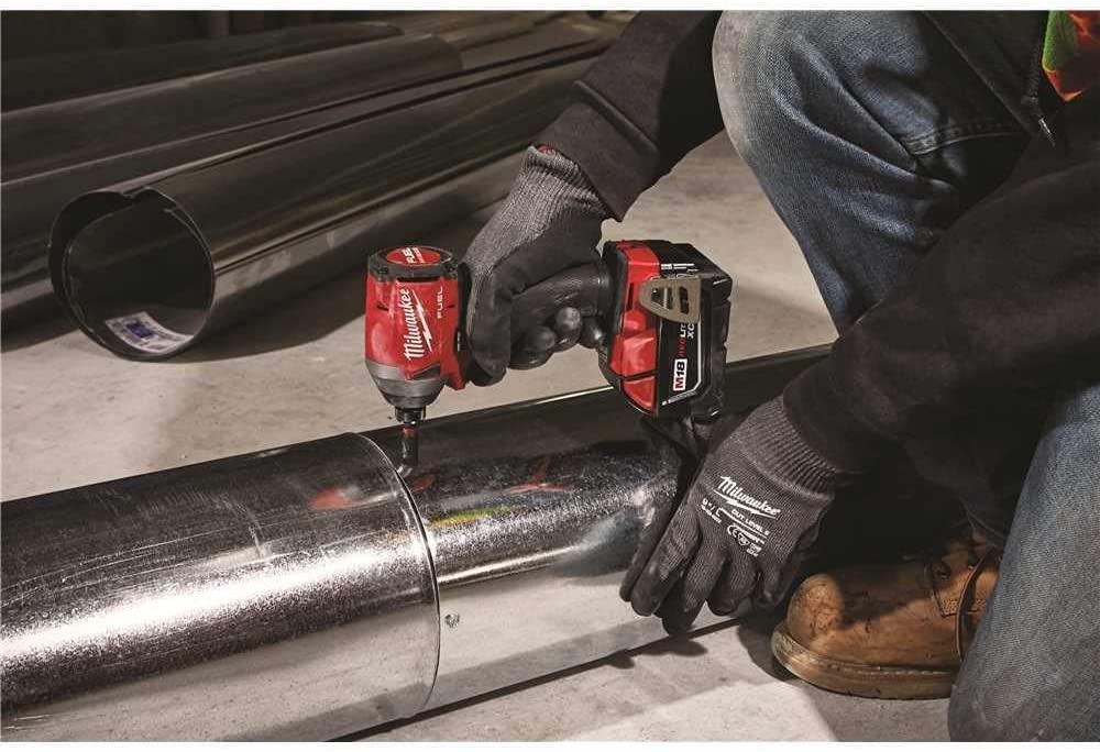 Milwaukee (MLW 2853-22) M18 Fuel 1/4IN Hex Impact Driver XC Kit & Klein Tools 66001 2-in-1 Impact Socket, Socket Wrench Sizes 3/4-Inch and 9/16-Inch Hex, 12-Point Deep Socket with 1/2-Inch Drive