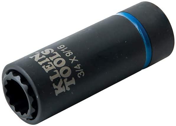 Milwaukee (MLW 2853-22) M18 Fuel 1/4IN Hex Impact Driver XC Kit & Klein Tools 66001 2-in-1 Impact Socket, Socket Wrench Sizes 3/4-Inch and 9/16-Inch Hex, 12-Point Deep Socket with 1/2-Inch Drive