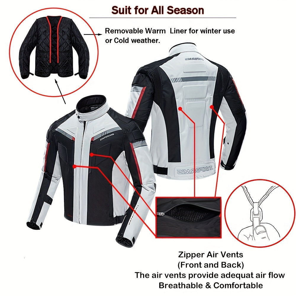 Motorcycle Jacket Motorbike Biker Waterproof Jackets Windproof Full Body Protective Gear CE Armoured Summer Winter For Men
