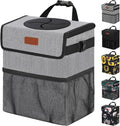 Vankor Cute Leak Proof Trash Can, Trash Bag Bin, Hanging Waterproof Automotive Garbage Cans For Vehicles, Car, Grey