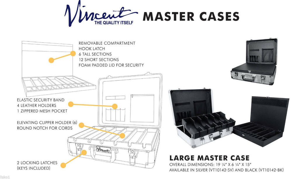 Vincent  Clipper Tool Case LarSilver Vt10142-sv