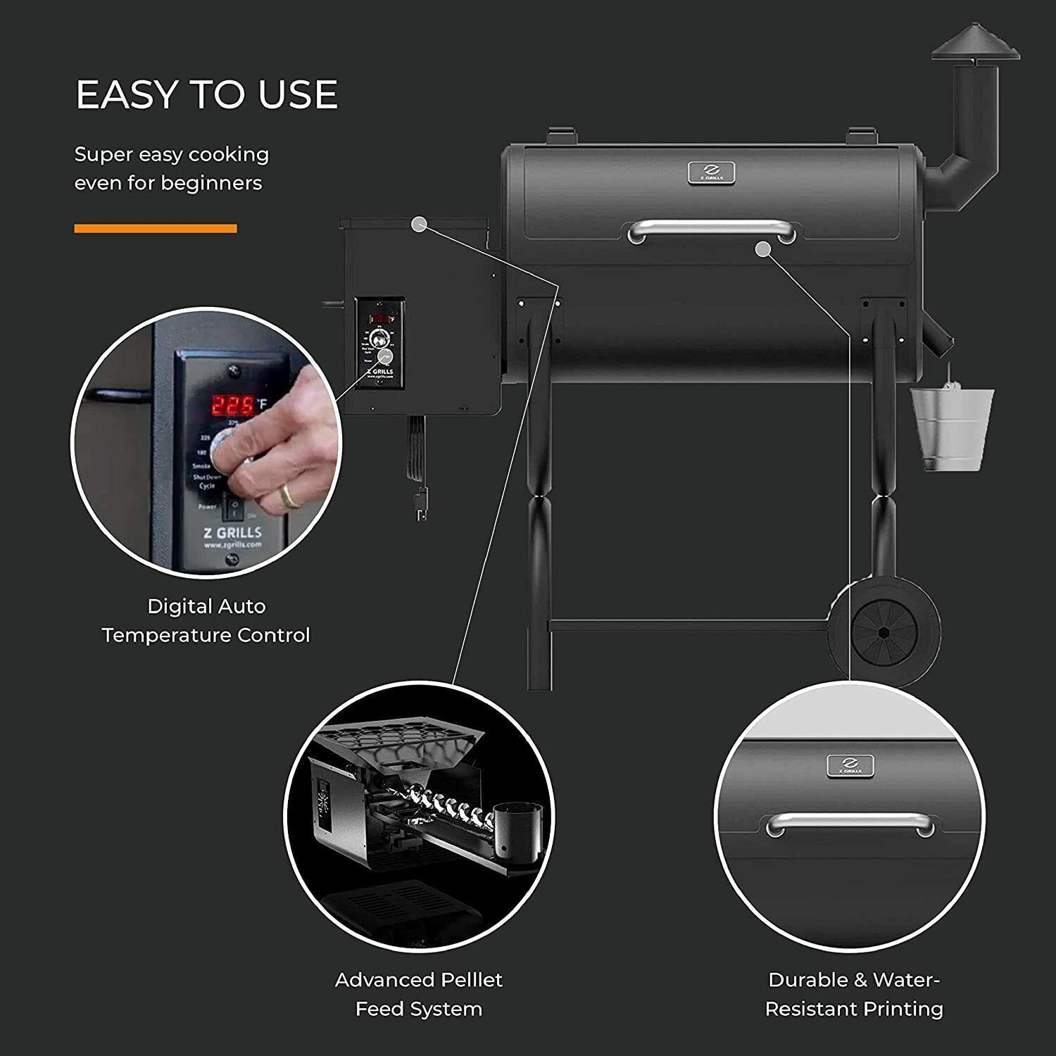 2021 Pellet Grill 8 in 1 BBQ Smoker Digital Control ZPG-550B