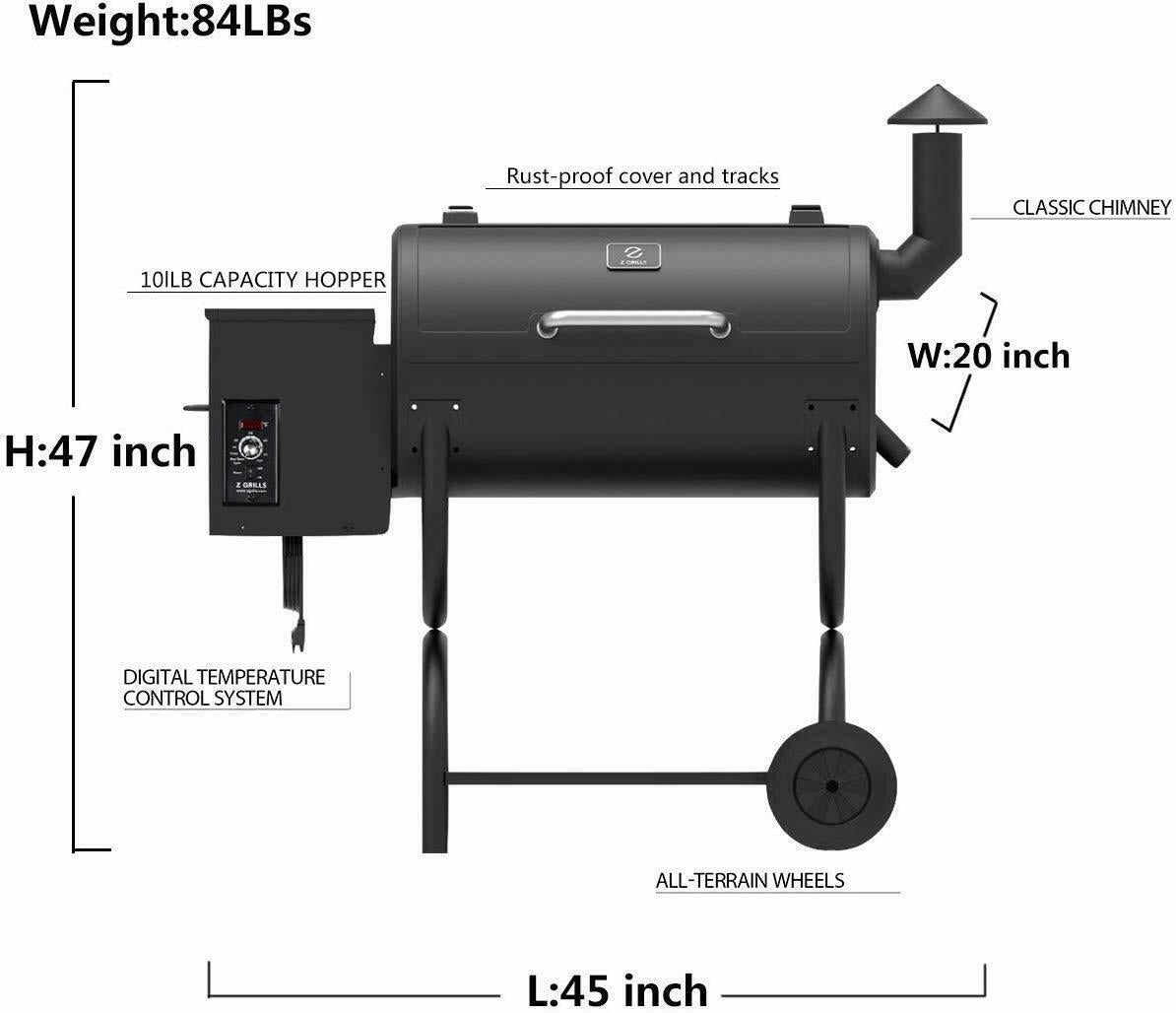 2021 Pellet Grill 8 in 1 BBQ Smoker Digital Control ZPG-550B
