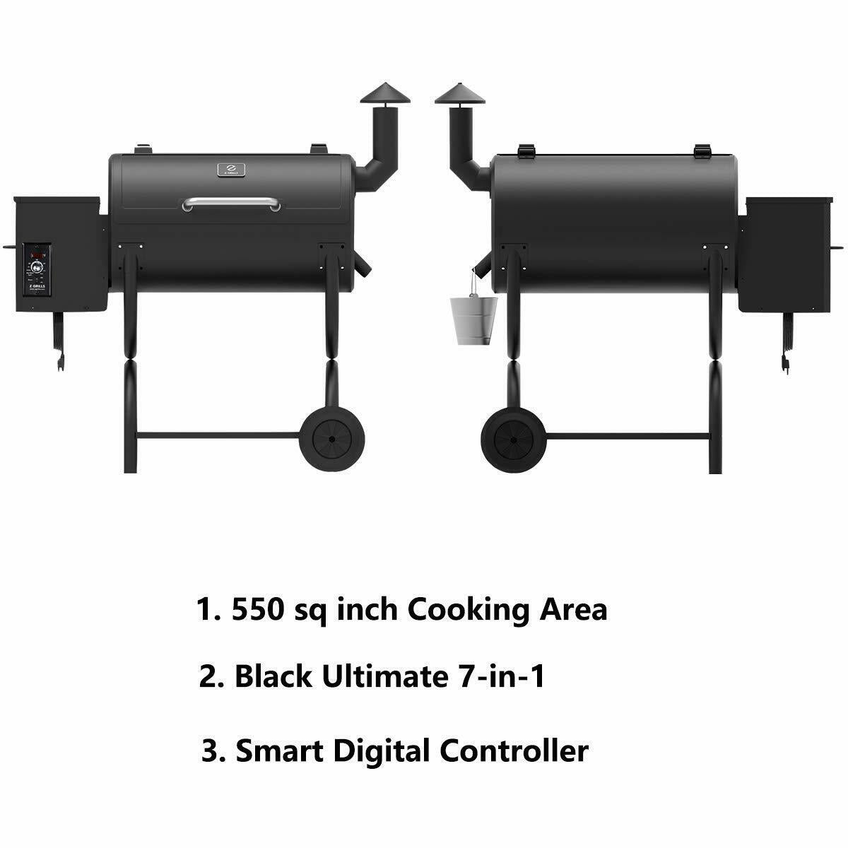 2021 Pellet Grill 8 in 1 BBQ Smoker Digital Control ZPG-550B