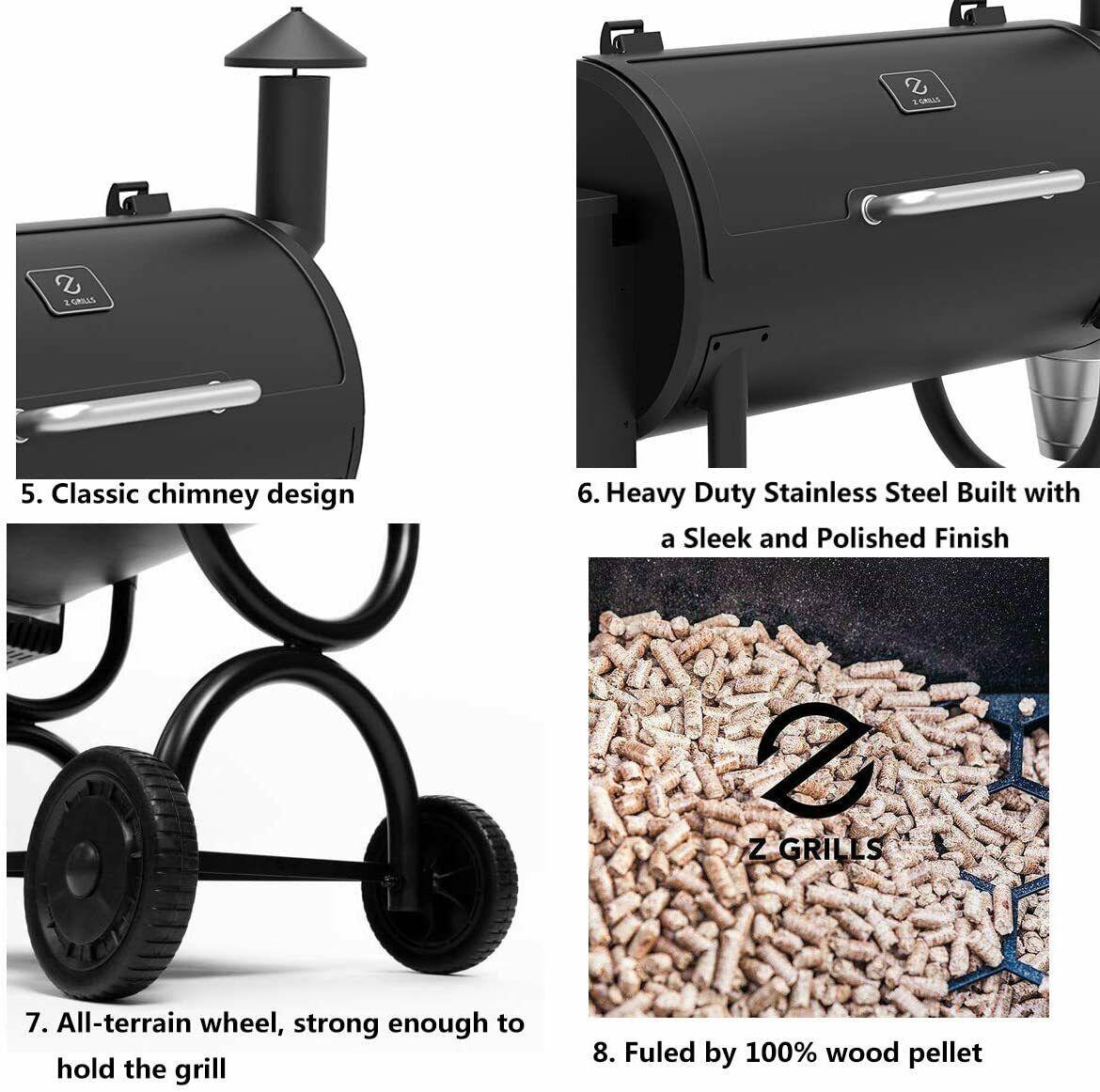 2021 Pellet Grill 8 in 1 BBQ Smoker Digital Control ZPG-550B
