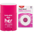 BodyGlide For Her Anti Chafe Balm, 0.8oz &amp; HeatnBond Hem Iron-On Adhesive, Super Weight, 3/4 Inch x 8 Yards, White