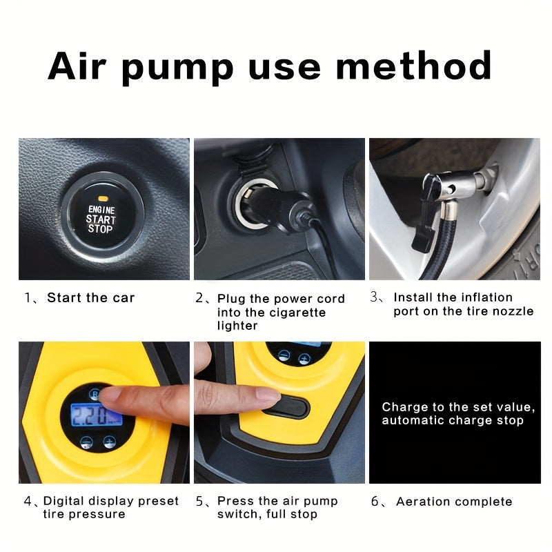 Car Tire Inflator Pump 12V Car Multifunctional Pump Small Sedan Car Portable Pump
