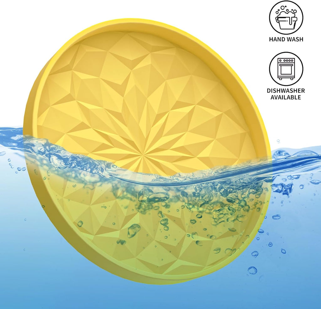 Car Cup Coaster [4 Pack] ME.FAN Silicone Car Coasters/Cup Mats - 2.75In Universal Non-Slip Recessed Car Interior Accessories - Car Cup Holder Insert Coasters Yellow
