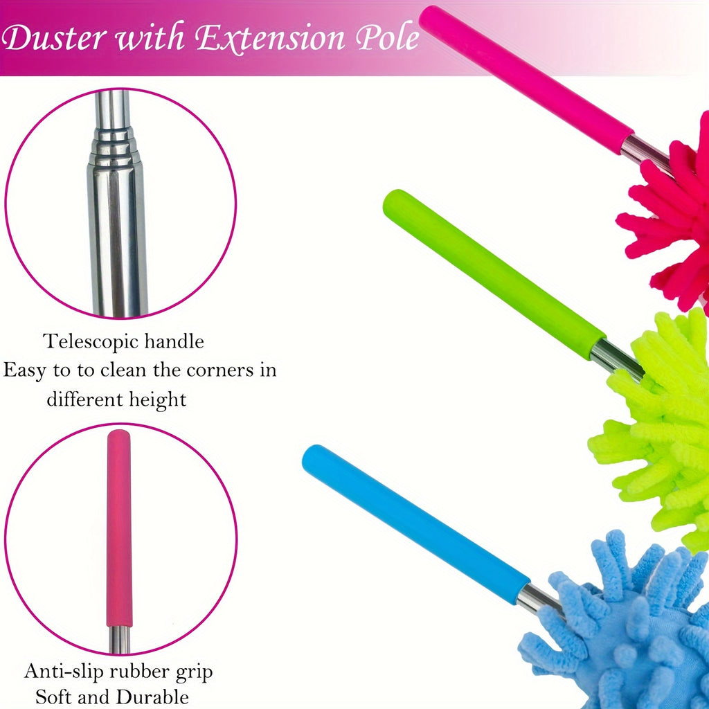 1Pc Microfiber Duster Brush, Extendable Hand Dust Cleaner Anti Dusting Brush Home Duster Air-condition Car Furniture Cleaning Brush Cleaning Tool