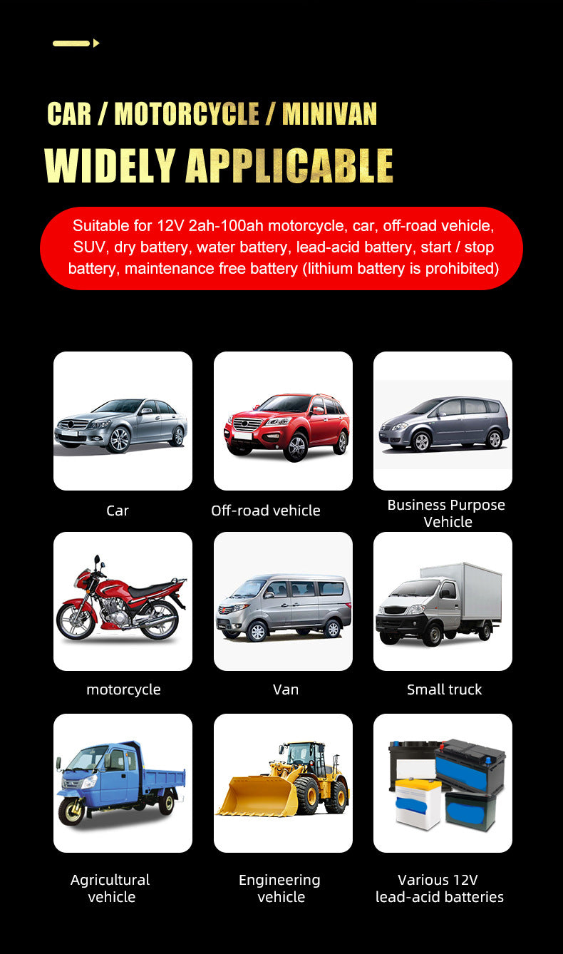 12V 6 Amp Intelligent Automatic Battery Charger/Maintainer With LCD Screen, Impulse Repair &amp; Summer/Winter Modes
