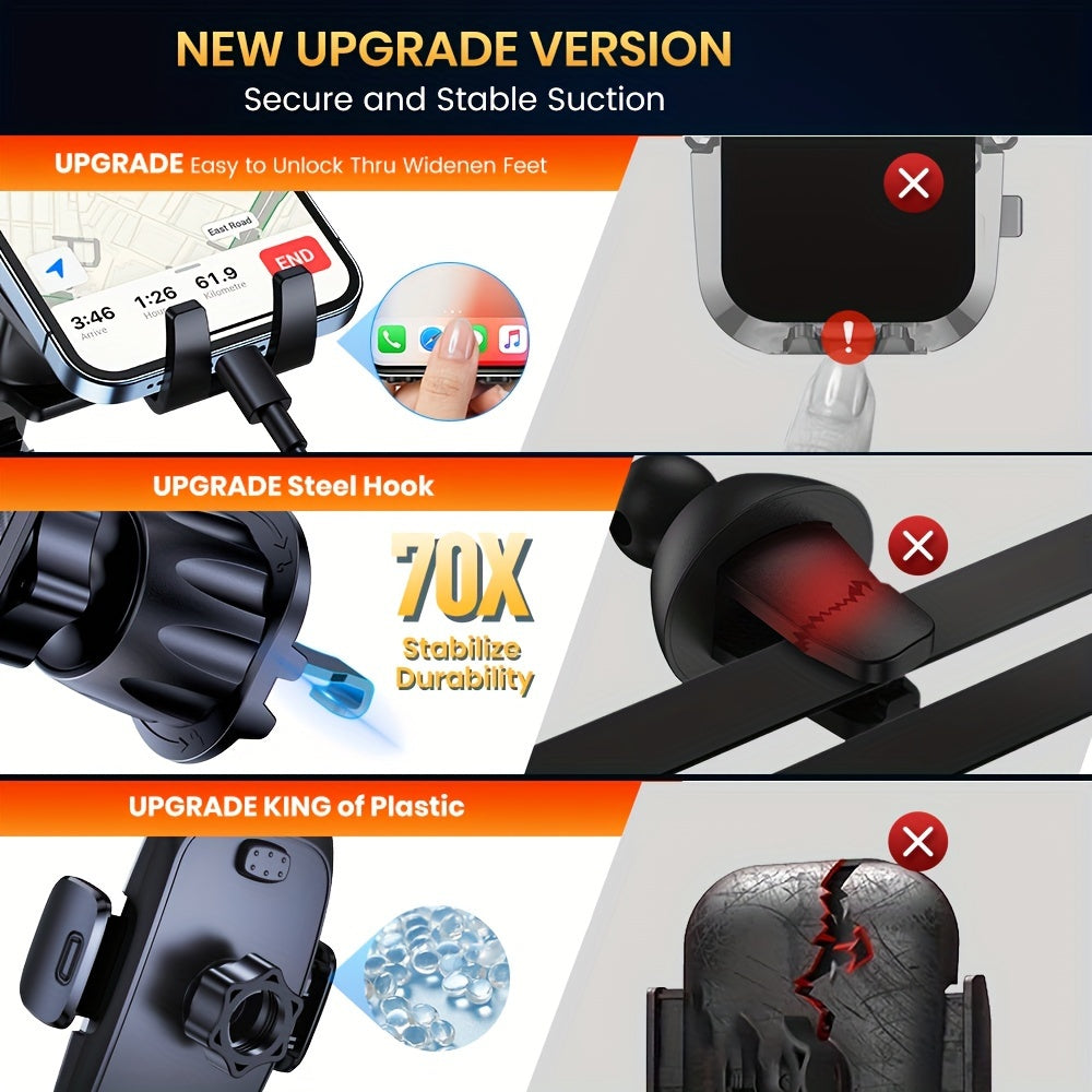 Car Phone Holder Mount, [2023 Upgraded] TOPK Cell Phone Holder For Car Dashboard And Air Vent Compatible With All Smartphones