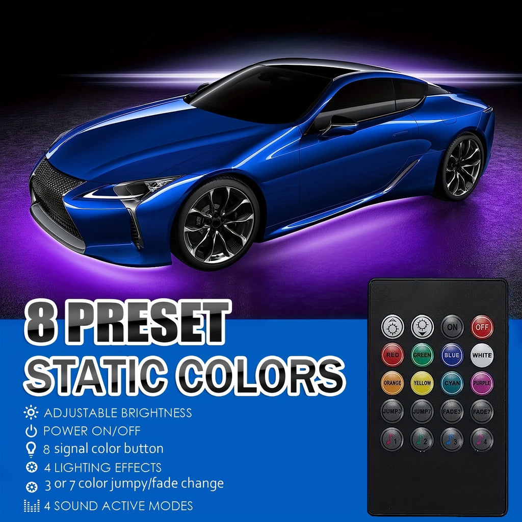 16 Million Dream Colors Chasing - Underglow Kit For Cars, SUVs &amp; Trucks With App &amp; Remote Control