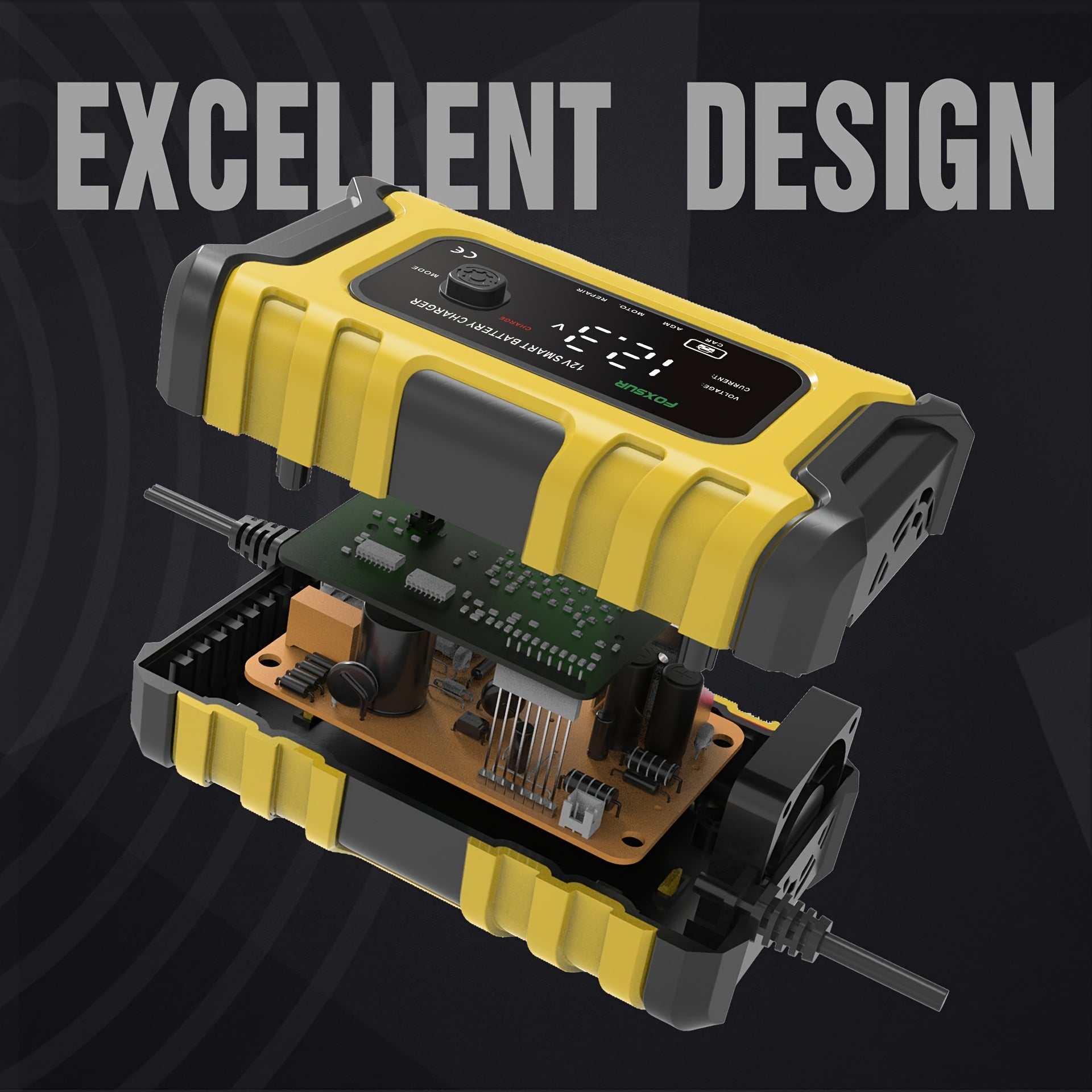1pCar Battery Charger 12V 6A Smart Battery Trickle Charger Automatic Battery Maintainer Desulfator For Car Moto Lawn Mower Marine Lead Acid Batteries