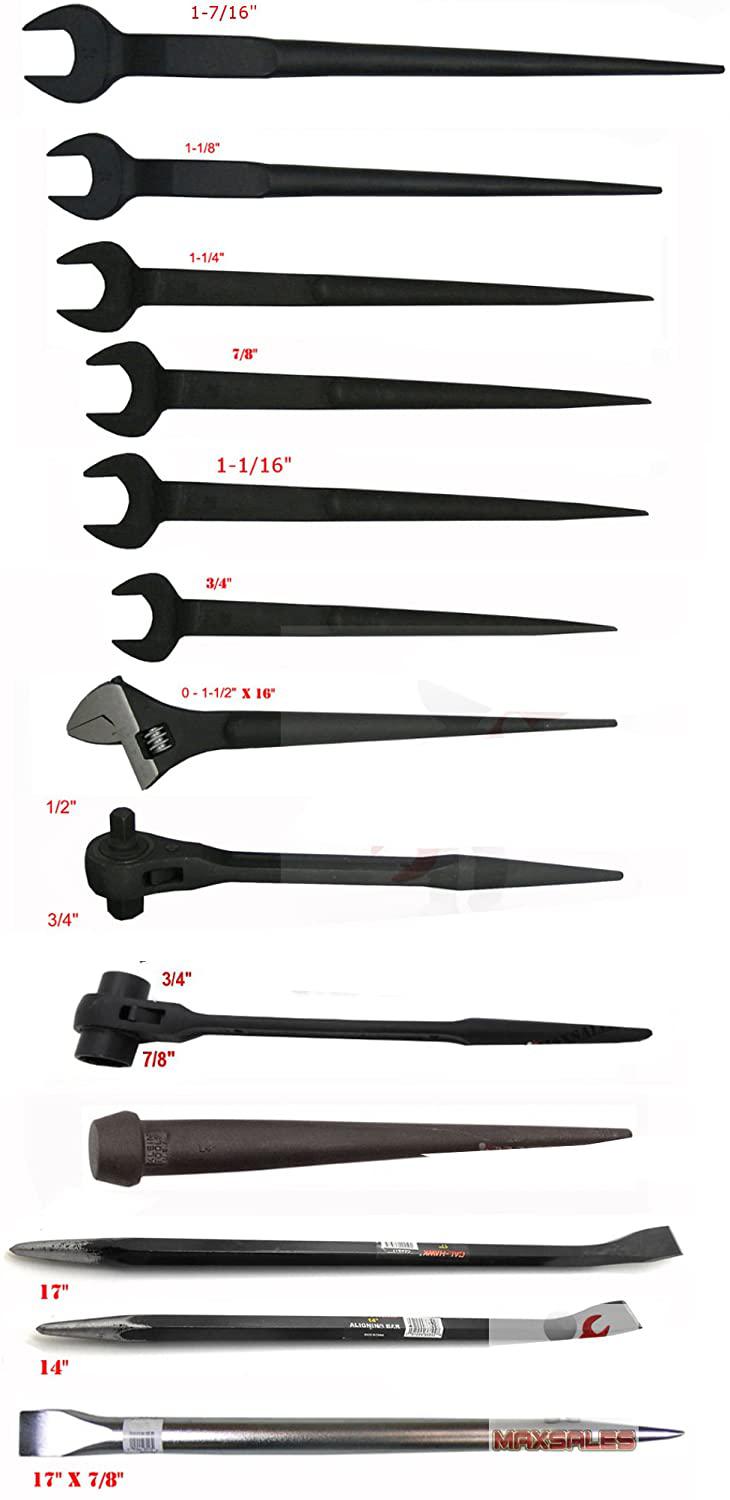 13PC CONSTRUCTION &amp; IRON WORKER SPUD WRENCH SET