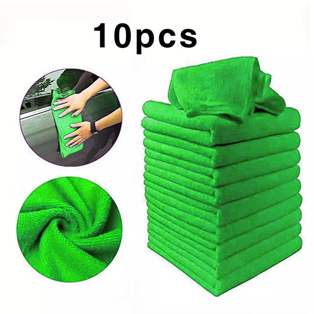 10 PCS Microfiber Car Cleaning Towel Automobile Motorcycle Washing Glass Household Cleaning Small Towel