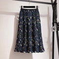 ruffled floral midi skirt