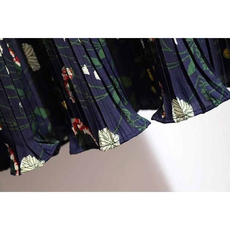 ruffled floral midi skirt