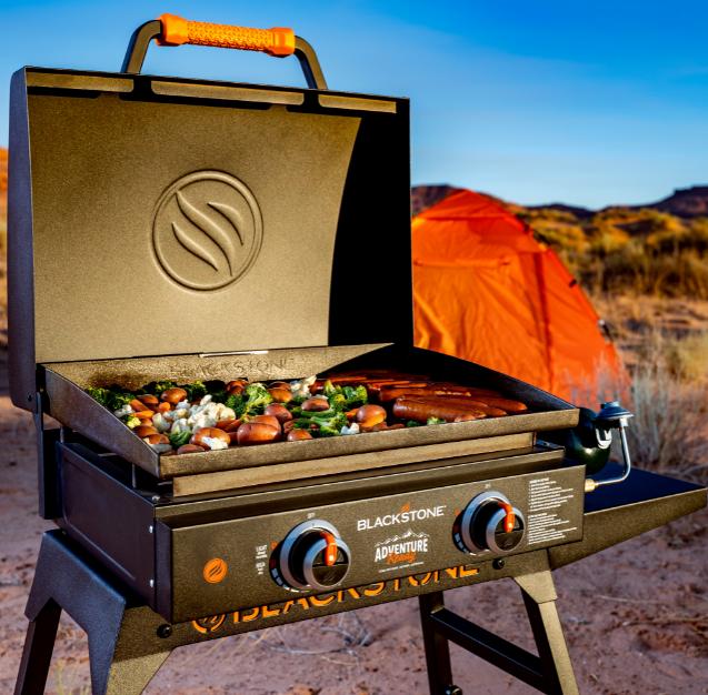 Outdoor Camping Adventure Ready 22" Griddle with Hood Stand Adapter Hose NEW