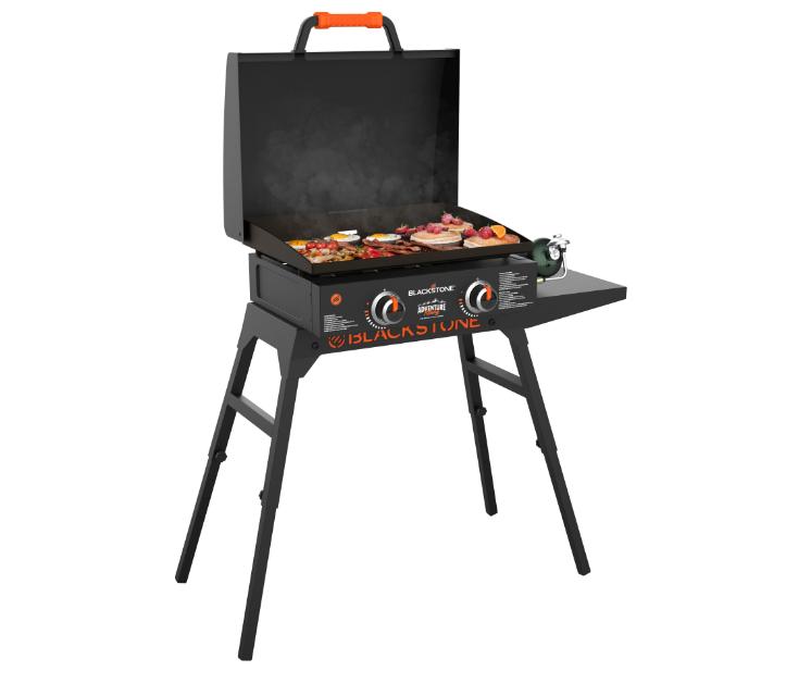 Outdoor Camping Adventure Ready 22" Griddle with Hood Stand Adapter Hose NEW