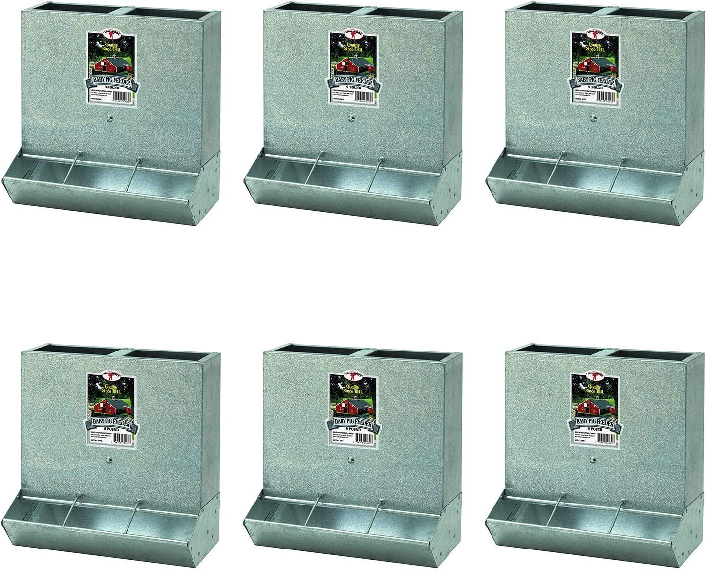 Little Giant BPF3 Heavy Duty Mountable 3 Hole Baby Piglet Livestock Trough Feeder, 9 Pound Capacity (6 Pack)