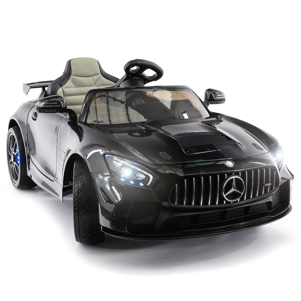 2023 Mercedes GT AMG 12V Battery Powered Motorized Ride on Toy Car with  in LCD TV, LED Lights, Leather Seat