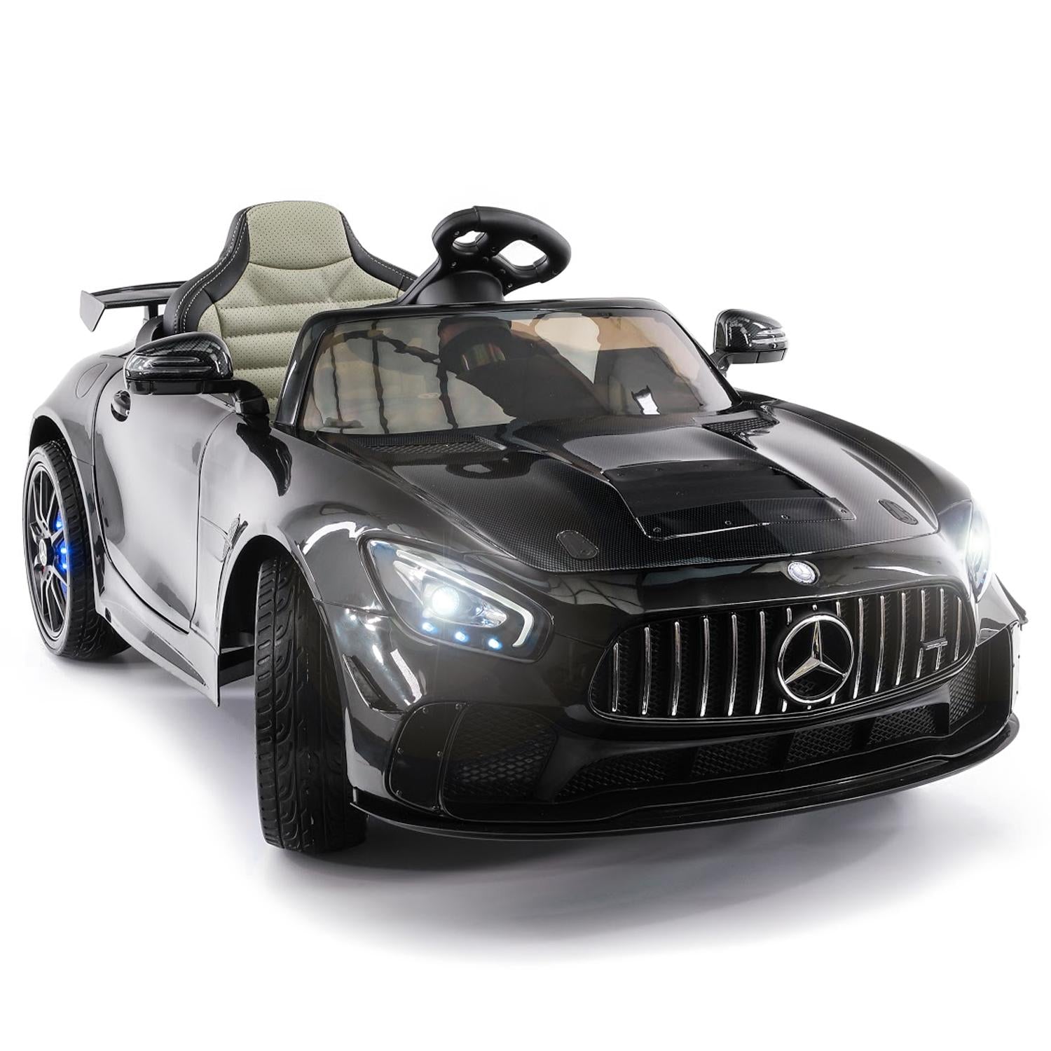 2023 Mercedes GT AMG 12V Battery Powered Motorized Ride on Toy Car with  in LCD TV, LED Lights, Leather Seat
