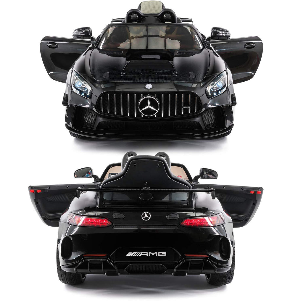 2023 Mercedes GT AMG 12V Battery Powered Motorized Ride on Toy Car with  in LCD TV, LED Lights, Leather Seat