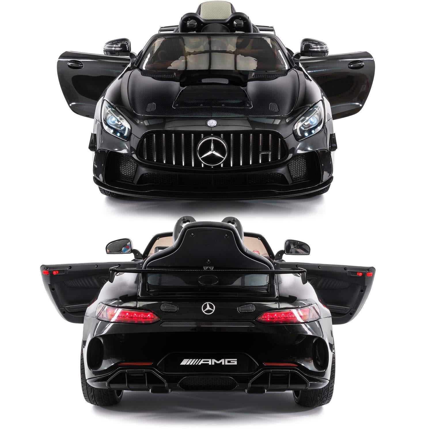 2023 Mercedes GT AMG 12V Battery Powered Motorized Ride on Toy Car with  in LCD TV, LED Lights, Leather Seat