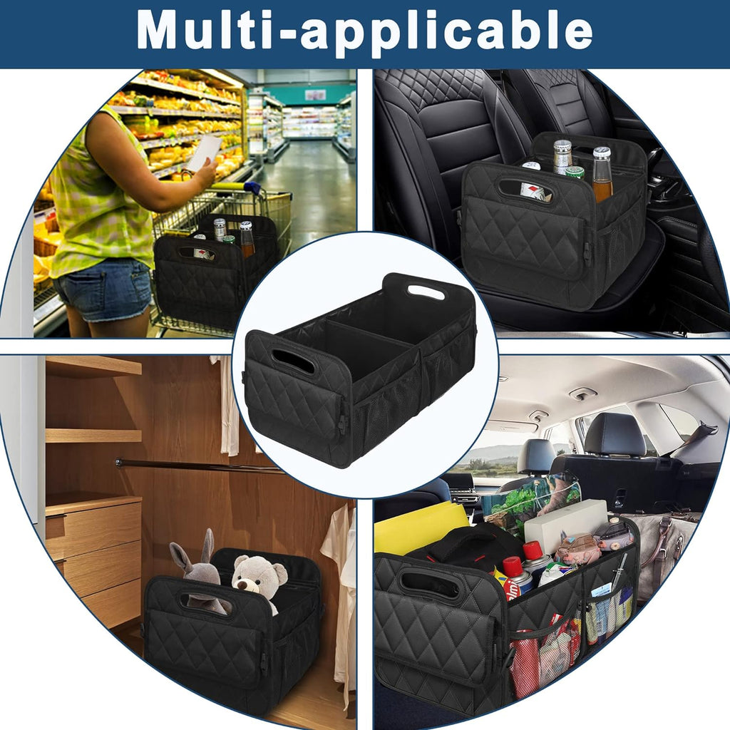 Deosk Car Trunk Organzier and Storage with 6 Big Pocket,Car Accessories for Women/Men 70L Waterproof Polyester Trunk Organzier for Car/SUV/Minivan/Truck(Large, Black)