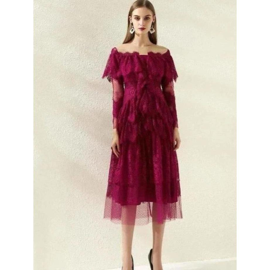 mesh ruffle dresses
