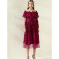 mesh ruffle dresses