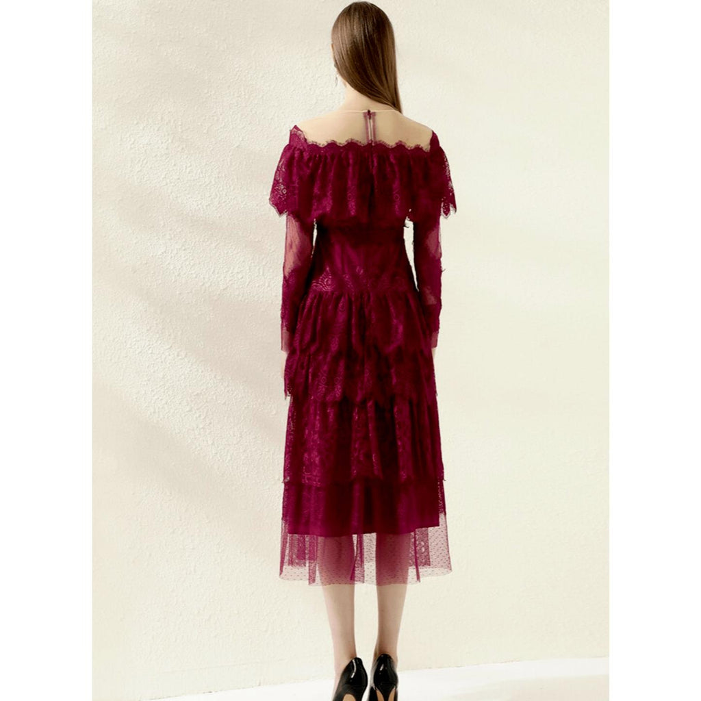 mesh ruffle dresses