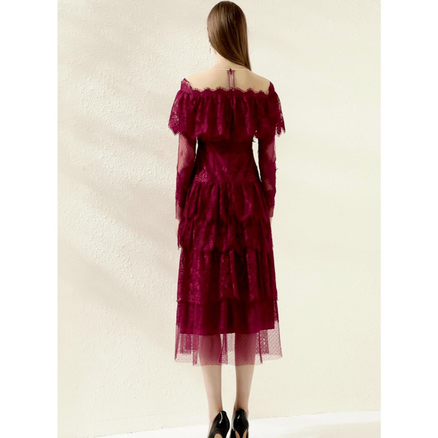 mesh ruffle dresses