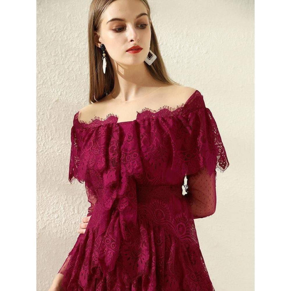 mesh ruffle dresses