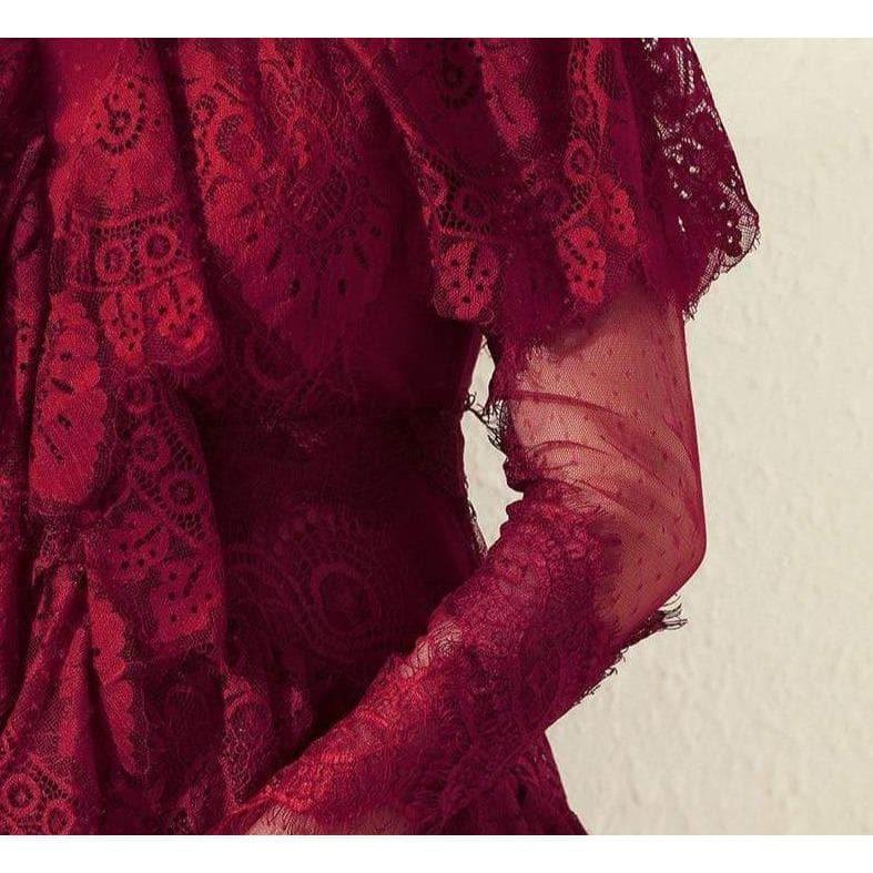 mesh ruffle dresses