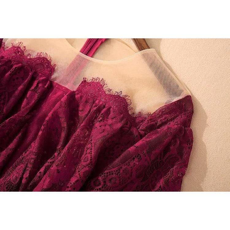 mesh ruffle dresses